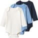 LUPILU® Lot de 3 bodies bébé (blanc-bleu, 2-6 mois)