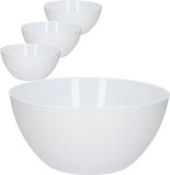 Plasticforte Serveerschaal - 4x - D25xH12 cm - kunststof - wit