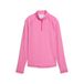 PUMA Veste de golf Birdseye pour femmes avec fermeture éclair quart, Rose/Blanc, Taille XL