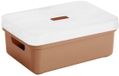 Sunware Opbergbox met transparante deksel - 9 liter - Terra - Kunststof - 35 x 25 x 12 cm