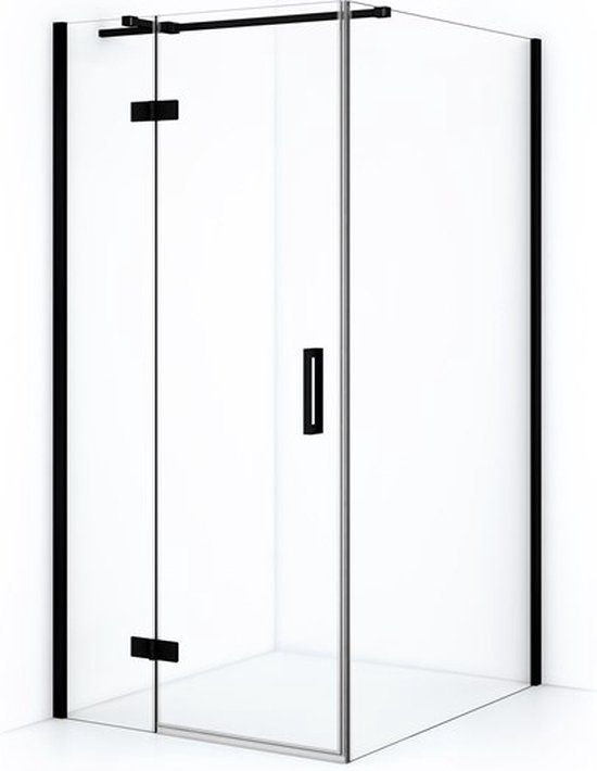 Maxaro Douchecabine Diamond 110x90cm 8mm Helder Veiligheidsglas Mat Zwart met Draaideur