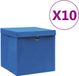 vidaXL Opbergboxen met deksel 4 st 28x28x28 cm blauw