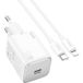 HOCO Chargeur secteur avec câble Lightning HOCO N40, 20W, 3A, 1 x USB-C, Blanc