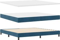 vidaXL Boxspring Bed met Hoofdeinde Donkerblauw 200 x 200 cm Fluweel