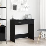 vidaXL Bureau Zwart Eiken Bewerkt hout 80 x 40 x 75 cm