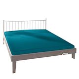 Bassetti 9235174 D3/782 effen hoeslaken, katoen, petrol/elastaan, 90 x 190 cm, 100 x 220 cm
