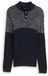 Tom Tailor - Troyer gebreide trui met knoopsluiting - Maat XL - offwhite navy plated mouline