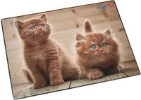 Läufer schrijfonderlegger Nieuwsgierige Katjes, 40 x 53 cm, Kunstleer/PVC, Bruin, Anti-slip