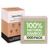 Ibambo 1000 stuks cocktailservetten (4 dozen van 250 stuks) van bamboe, 2-laags, milieuvriendelijk, barhanddoeken voor thuis, feest, 11,4 x 11,4 cm, wegwerpservetten