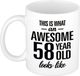Bellatio Decorations Shoppartners Bv This is what an awesome 58 year old looks like - cadeau koffiemok - beker - 300 ml - verjaardag 58 jaar - kado mok / beker