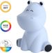 EGLO Castellino Nijlpaard Nachtlampje Kinderen & Baby - Draadloos - 15 cm - Blauw - RGB & Wit Licht - Oplaadbaar - Touch bediening
