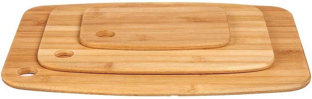 Arte r Set van 3x bamboe houten snijplanken/serveerplanken - bruin