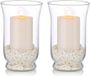 Glasseam Glazen kaarsenhouder voor kaarsen met een diameter van 75 mm, 2 stuks orkaan kaarsenhouder, bruiloftscentra voor receptietafels voor de decoratie van de eetkamer thuis