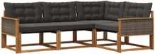 vidaXL - Ensemble de salon en acacia - Naturel et Noir - 4 pièces