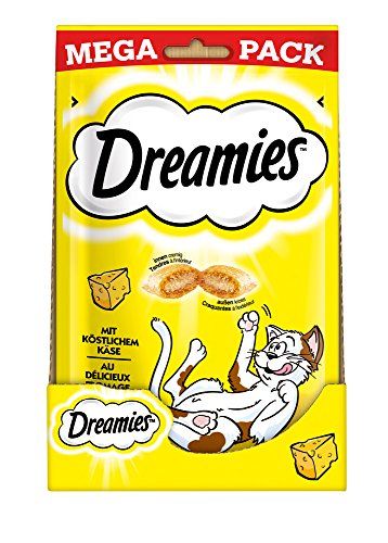 Dreamies klassieke kattensnacks met kaas – kattenlekkers met knapperige textuur en romige vulling – 4 x 180 g