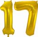 Folat Folie ballonnen - 17 jaar cijfer - goud - 86 cm