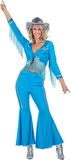 Wilbers Western Verkleedset Franjes Dames Azuurblauw - Maat 40