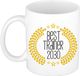 Bellatio Decorations Koffie/Thee Mok - De Beste Trainer van 2030 - Wit - 300 ml - Keramiek