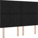 vidaXL LED Boxspring Bed met Hoofdeinde Zwart 140 x 200 cm Stof