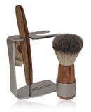 Golddachs Scheerset olijfhout/roestvrij staal met scheermes & kwast van synthetisch haar