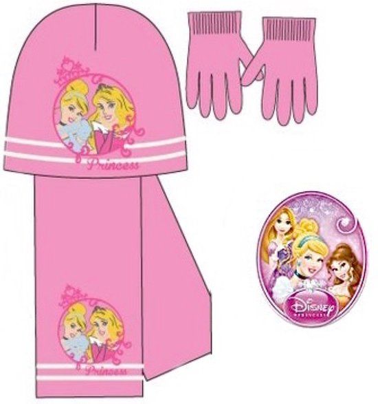Disney Princess 3-Delige Set - Muts + Sjaal + Handschoenen - Roze - Maat 52 cm (2-5 jaar)