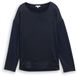 Tom Tailor - Loose fit shirt met lange mouwen in materiaalmix - Maat M - sky captain blue