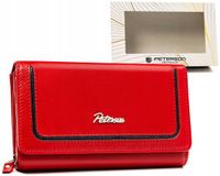 Peterson - Portefeuille femme - Grand cuir - Bouton-pression et fermeture éclair - Protection RFID