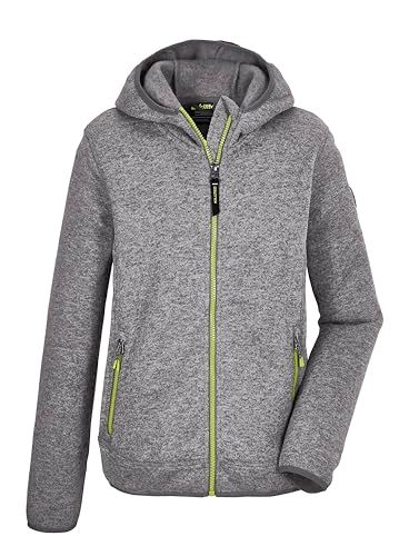 killtec jongens Gebreid fleecejack met capuchon KOS 354 BYS KNTFLC JCKT, anthracite, 116