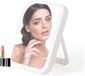 Miroir de maquillage avec éclairage LED - Miroir de table - 3 modes d'éclairage - Pliable et portable - Miroir HD - Blanc
