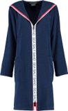 Cawö Cawö badjas met ritssluiting en capuchon (3101-133, blauw) - L