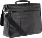 Strellson Aktetas Kenley Jim Leer Zwart 15 inch