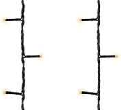 Merkloos Kaemingk B.V. Kerstverlichting - 2x - LED - op batterij - 400 cm - buiten - 48 lampjes - warm wit licht