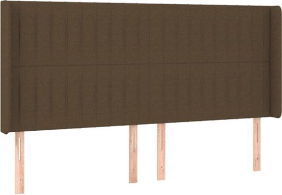 vidaXL Hoofdbord met randen 163x16x118/128 cm stof donkerbruin