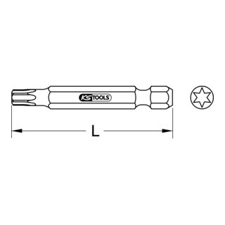 KS Tools KS Tools 1/4" CLASSIC bit TX, 50mm, T6, set van 5 Aantal:5