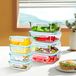 Récipients alimentaires en verre borosilicaté - Pots de conservation avec couvercle - 4x1040 ml + 4x370 ml - Rectangulaire - Étanche - Lavable au lave-vaisselle - Sans BPA - Bleu
