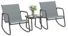 Ensemble de bistro - Ensemble de jardin - Cadre en métal - 79x61x78 cm - Gris clair