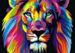 Diamantmozaïek Lion arc-en-ciel 40x50 cm