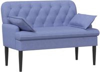 vidaXL Lovingseat met knoopge tuft Jeans Blauw 111 x 68 x 80 cm Stof