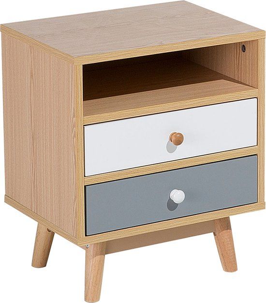 Beliani FARGO Nachtkastje - Grijs - Design - 40 x 30 x 48 cm