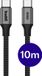 Buddi Flex | USB-C naar USB-C Kabel | 100W Super Fast Charge | Power Delivery Snelladen | 480Mbps Dataoverdracht | Gevlochten Nylon | Lange kabel | 10 Meter | 10M | Zwart