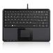 Perixx PERIBOARD-510H Plus Mini-toetsenbord met touchpad en 2 USB-poorten, stille toetsen, Italiaanse lay-out