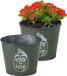 Sunnydays Plantenpot/Bloempot - 2x - Zink - Legergroen - D17 x H14 cm