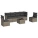 vidaXL 6-delige Loungeset met Kussens, Poly Rattan, Grijs