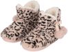 Apollo Pantoffels/sloffen luipaard print - dames - lichtroze - maat 41-42