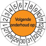 Keuringsstickers Ricard Keuringsstickers Volgende Onderhoud 2027 | 50 stuks, Ø 35 mm | Oranje