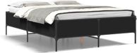 vidaXL Bedframe - Hout & Metaal - Zwart - 160x200 cm