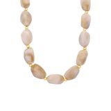 Lucardi Dames Stainless steel kralenketting voor dames - Ketting - Staal - Goudkleurig - 47 cm