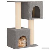 VidaXL Arbre à chat avec poteaux à gratter en sisal gris clair 114 cm