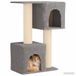 VidaXL Arbre à chat avec poteaux à gratter en sisal gris clair 114 cm