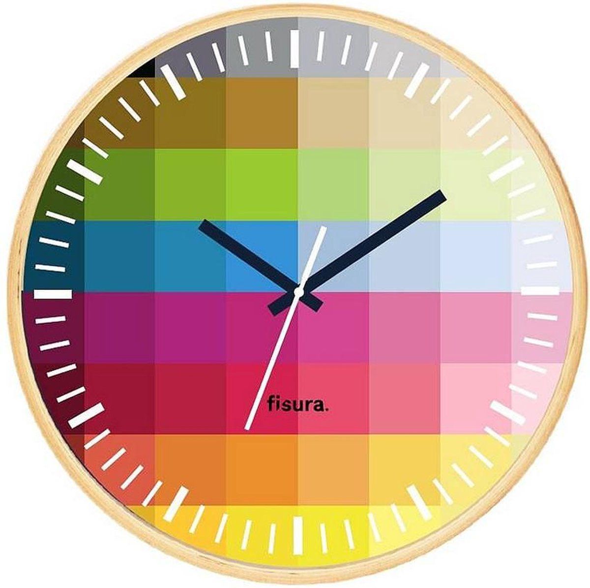 Fisura Retro Houten Wandklok - 30 cm - Jaren 70 - Hout - 8435436715860